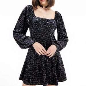 Velvet Square Neck Mini Dress